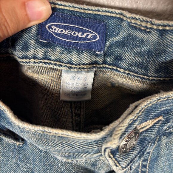 Sideout Vintage Denim High Rise Straight Leg Cargo Jeans Size 30x30 - Picture 6 of 10
